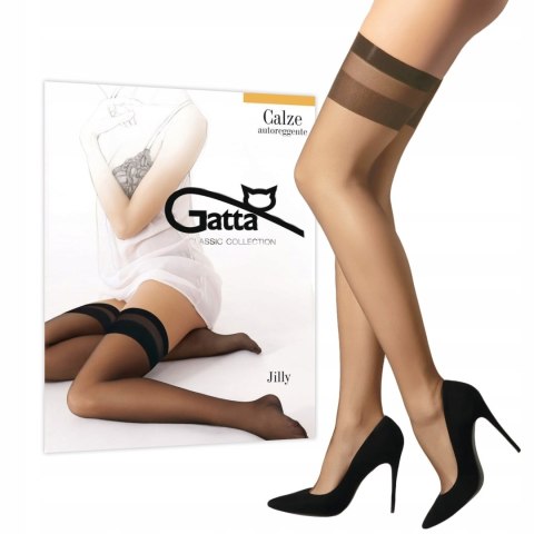 Pończochy SAMONOŚNE półmatowe ze ściągaczem GATTA JILLY 15DEN visone - 3/4