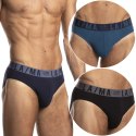 Slipy męskie BAWEŁNIANE 3-PAK dopasowane majtki LAMA 1047SD - L