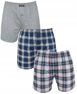 Bokserki męskie LUŹNE BAWEŁNIANE 3 WZORY CORNETTE COMFORT - XL