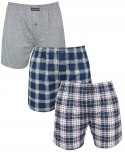 Bokserki męskie LUŹNE BAWEŁNIANE 3 WZORY CORNETTE COMFORT - M