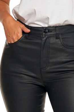 Eleganckie spodnie damskie WOSKOWANE imitujące SKÓRĘ skinny MORAJ - L/40