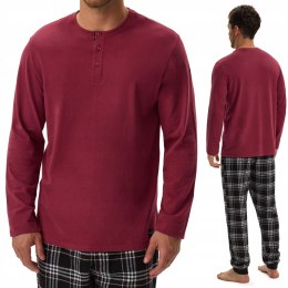 Piżama męska 100% BAWEŁNA z długim rękawem HENDERSON HONOR - XL