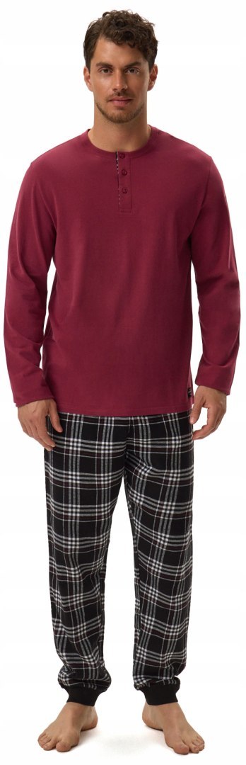 Piżama męska 100% BAWEŁNA z długim rękawem HENDERSON HONOR - XL Piżama męska 100% BAWEŁNA z długim rękawem HENDERSON HONOR - XL