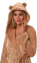 Pluszowy szlafrok damski miś z kapturem WIĄZANY HENDERSON FIORA - L/XL