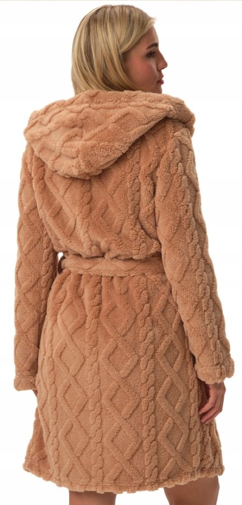 Pluszowy szlafrok damski z kapturem POLAROWY HENDERSON FREDDA - M