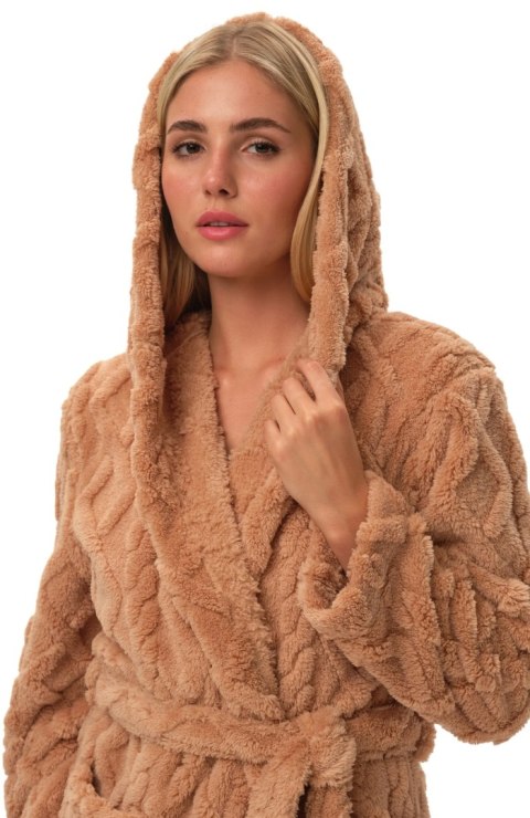 Pluszowy szlafrok damski z kapturem POLAROWY HENDERSON FREDDA - M