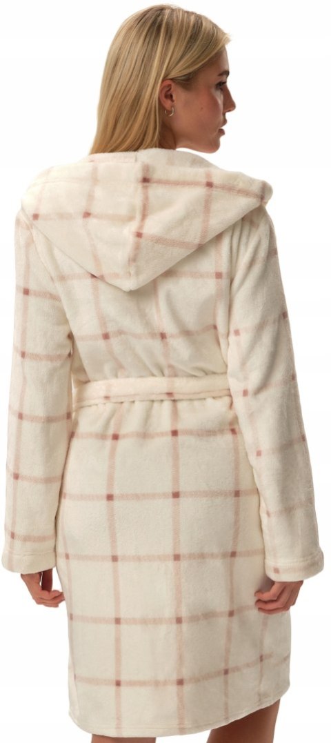 Pluszowy szlafrok damski z kapturem WIĄZANY w PASIE HENDERSON FINA - XXL