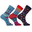 Skarpety męskie 3 WZORY kolorowe długie na PREZENT MORAJ - 39-42