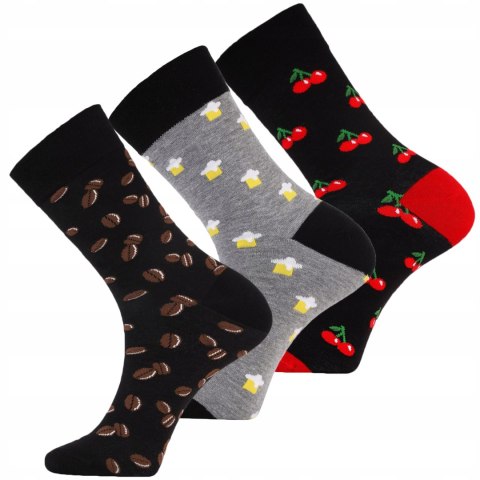 Skarpety męskie 3 WZORY kolorowe długie na PREZENT MORAJ - 39-42