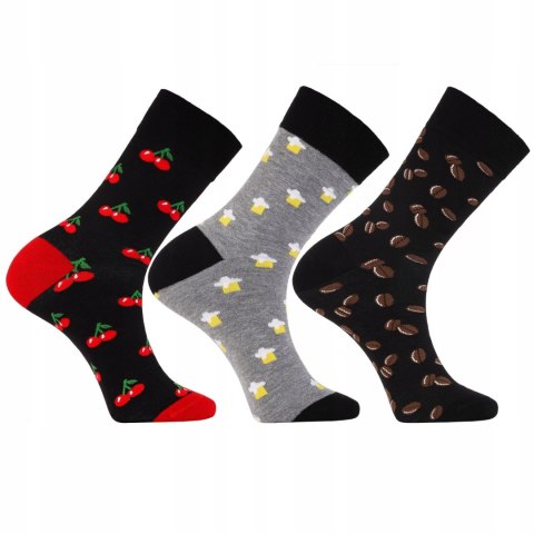 Skarpety męskie 3 WZORY kolorowe długie na PREZENT MORAJ - 39-42