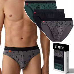 Slipy męskie BAWEŁNIANE 3 PARY dopasowane ATLANTIC 3MP-161 - XL