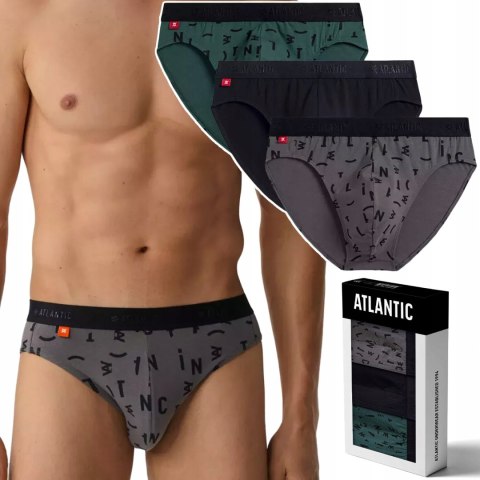 Slipy męskie BAWEŁNIANE 3 PARY dopasowane ATLANTIC 3MP-161 - XL Slipy męskie BAWEŁNIANE 3 PARY dopasowane ATLANTIC 3MP-161 - XL