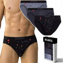 Slipy męskie BAWEŁNIANE 3 PARY dopasowane ATLANTIC 3MP-171 - L