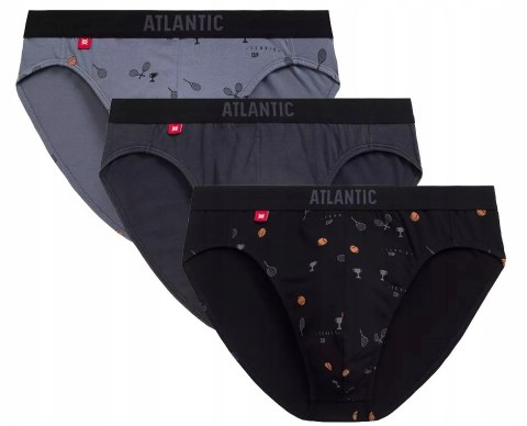 Slipy męskie BAWEŁNIANE 3 PARY dopasowane ATLANTIC 3MP-171 - L