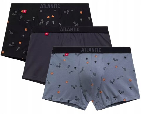 Bokserki męskie BAWEŁNIANE 3 PARY dopasowane ATLANTIC 3MH-050 - XL