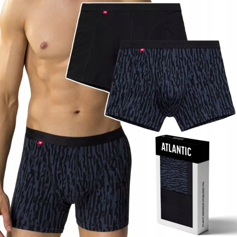 Bokserki męskie bawełniane 2 PARY długie nogawki ATLANTIC 2MH-175 - XL