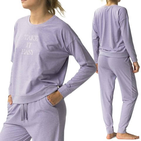 Piżama damska BAWEŁNIANA z długim rękawem ATLANTIC NLP-480 - XL