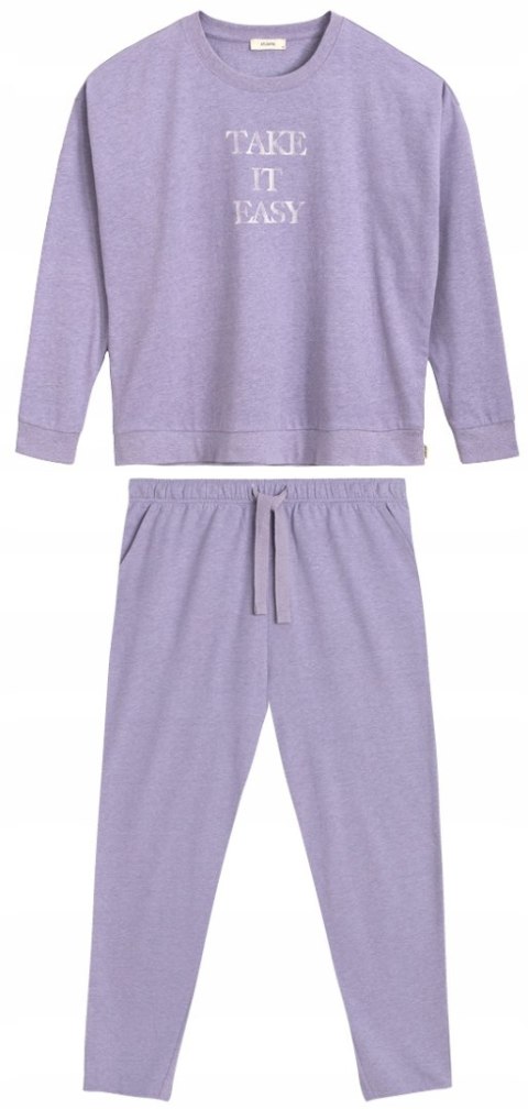 Piżama damska BAWEŁNIANA z długim rękawem ATLANTIC NLP-480 - XL