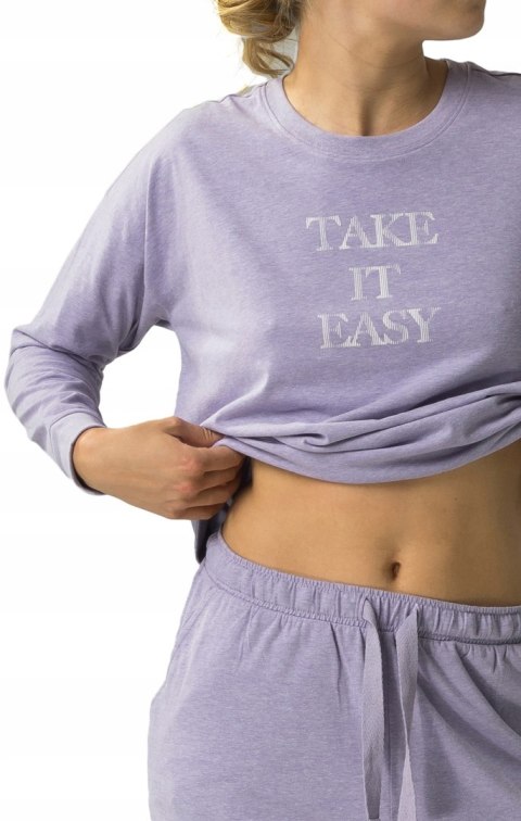 Piżama damska BAWEŁNIANA z długim rękawem ATLANTIC NLP-480 - XL