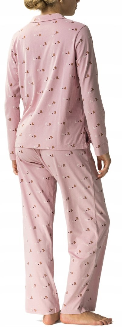 Piżama damska w misie 100% BAWEŁNA z długim rękawem ATLANTIC NLP-484 - XXL