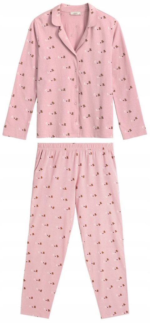 Piżama damska w misie 100% BAWEŁNA z długim rękawem ATLANTIC NLP-484 - XL