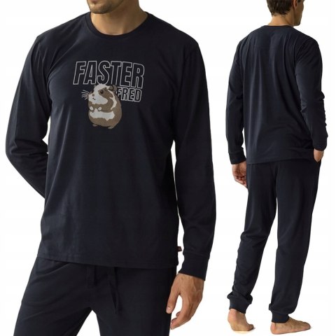 Piżama męska luźna BAWEŁNIANA z długim rękawem ATLANTIC NMP-376 - L Piżama męska luźna BAWEŁNIANA z długim rękawem ATLANTIC NMP-376 - L