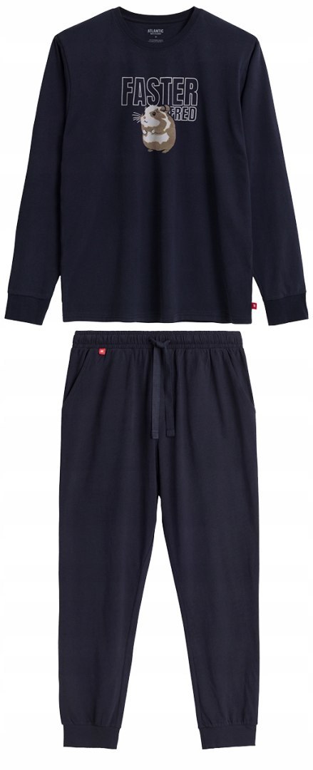 Piżama męska luźna BAWEŁNIANA z długim rękawem ATLANTIC NMP-376 - L Piżama męska luźna BAWEŁNIANA z długim rękawem ATLANTIC NMP-376 - L