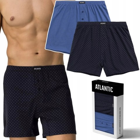 Bokserki męskie 100% BAWEŁNA luźne 2 PARY ATLANTIC 2MBX-059 - M