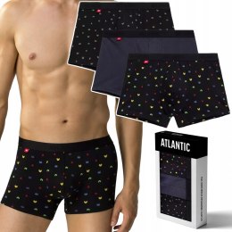Bokserki męskie BAWEŁNIANE 3 PARY dopasowane ATLANTIC 3MH-054 - L