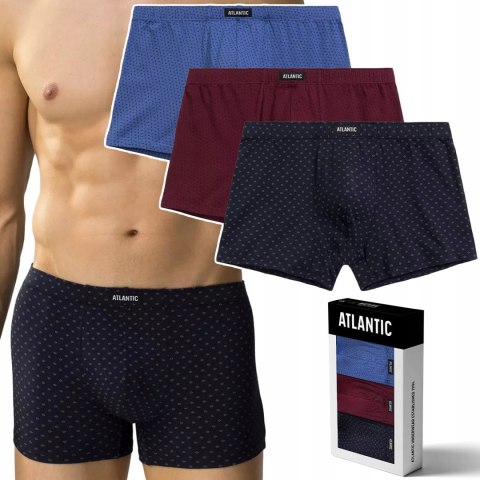Bokserki męskie BAWEŁNIANE 3 PARY dopasowane ATLANTIC 3MH-197 - XL Bokserki męskie BAWEŁNIANE 3 PARY dopasowane ATLANTIC 3MH-197 - XL
