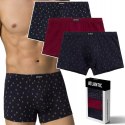 Bokserki męskie BAWEŁNIANE 3 PARY dopasowane ATLANTIC 3MH-201- XL
