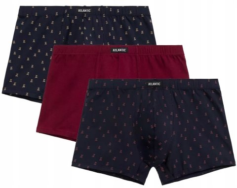 Bokserki męskie BAWEŁNIANE 3 PARY dopasowane ATLANTIC 3MH-201- XXL