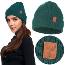 CZAPKA damska jesienna zimowa typu beanie w PRĄŻEK MORAJ r. uniwersalny