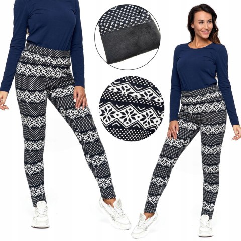 Legginsy damskie NORWESKIE OCIEPLANE z wysokim stanem MORAJ - L/XL