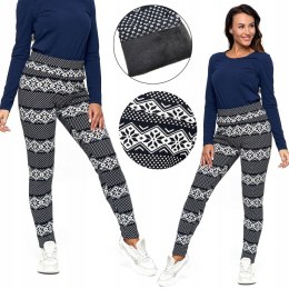 Legginsy damskie NORWESKIE OCIEPLANE z wysokim stanem MORAJ - S/M