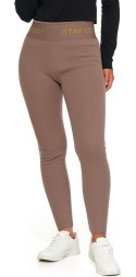 Legginsy damskie OCIEPLANE z wysokim stanem w PRĄŻKI MORAJ - L/XL