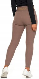 Legginsy damskie OCIEPLANE z wysokim stanem w PRĄŻKI MORAJ - L/XL