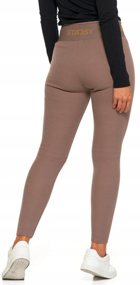 Legginsy damskie OCIEPLANE z wysokim stanem w PRĄŻKI MORAJ - L/XL Legginsy damskie OCIEPLANE z wysokim stanem w PRĄŻKI MORAJ - L/XL