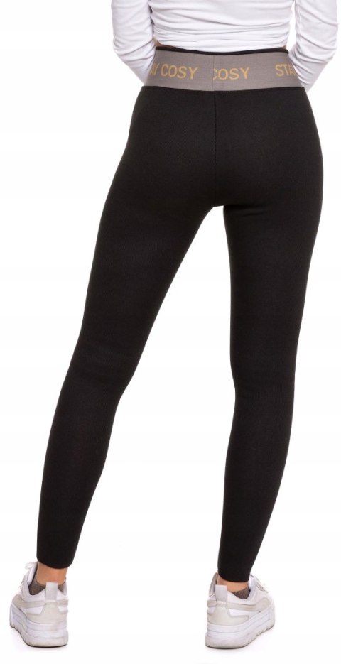 Legginsy damskie OCIEPLANE z wysokim stanem w PRĄŻKI MORAJ - L/XL Legginsy damskie OCIEPLANE z wysokim stanem w PRĄŻKI MORAJ - L/XL