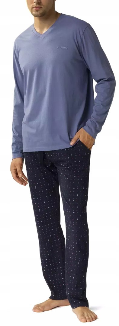 Piżama męska 100% BAWEŁNA z długim rękawem ATLANTIC NMP-374 - XL Piżama męska 100% BAWEŁNA z długim rękawem ATLANTIC NMP-374 - XL