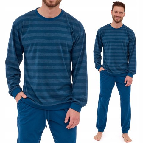 Piżama męska bawełniana w paski długi rękaw CORNETTE LOOSE 117/278 - XL