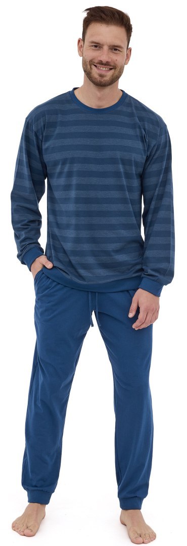 Piżama męska bawełniana w paski długi rękaw CORNETTE LOOSE 117/278 - XL