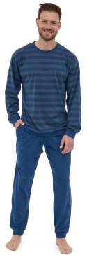 Piżama męska bawełniana w paski długi rękaw CORNETTE LOOSE 117/278 - M