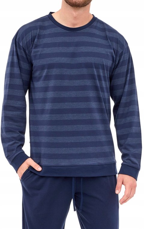 Piżama męska bawełniana w paski długi rękaw CORNETTE LOOSE 117/279 - XL