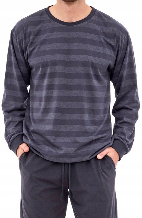 Piżama męska bawełniana w paski długi rękaw CORNETTE LOOSE 117/280 - XL