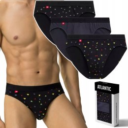 Slipy męskie BAWEŁNIANE 3 PARY dopasowane ATLANTIC 3MP-175 - XXL