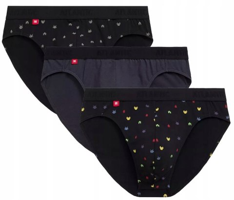 Slipy męskie BAWEŁNIANE 3 PARY dopasowane ATLANTIC 3MP-175 - XXL Slipy męskie BAWEŁNIANE 3 PARY dopasowane ATLANTIC 3MP-175 - XXL
