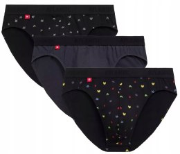 Slipy męskie BAWEŁNIANE 3 PARY dopasowane ATLANTIC 3MP-175 - XL