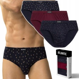 Slipy męskie BAWEŁNIANE 3 PARY dopasowane ATLANTIC 3MP-183 - XL