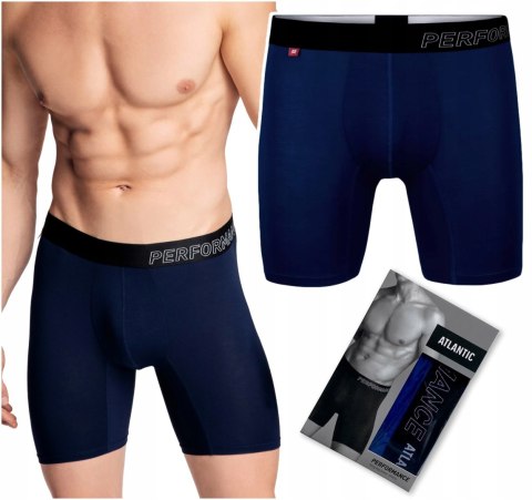 Bokserki męskie BAMBUSOWE długie ATLANTIC 1181 granatowe - M Bokserki męskie BAMBUSOWE długie ATLANTIC 1181 granatowe - M